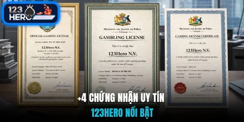 +4 chứng nhận uy tín 123Hero nổi bật